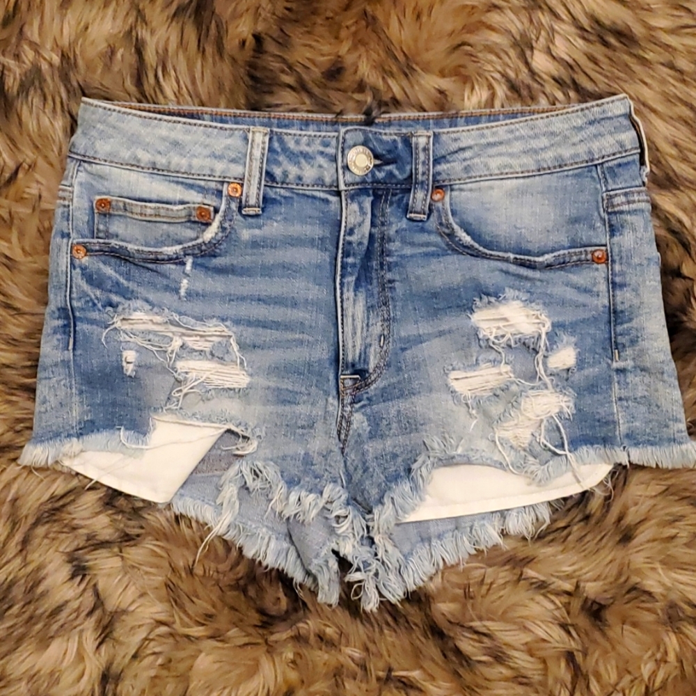 American Eagle Hi-Rise Distressed Shorts